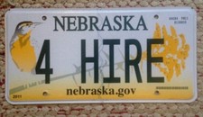 NEBRASKA VANITY PERSONALIZED